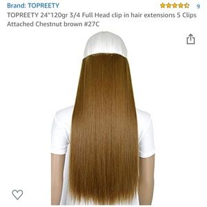 NWT 24” 3/4 Head 1 Piece Clip In Hair Extensions